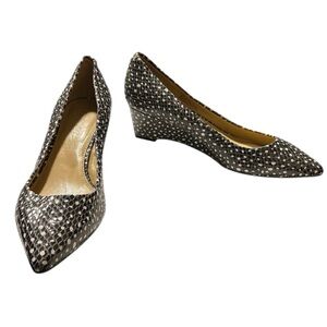 Talbots Whitney Wedge Shoes Size 7 | Snake Embossed Leather Pointed Toe NWT